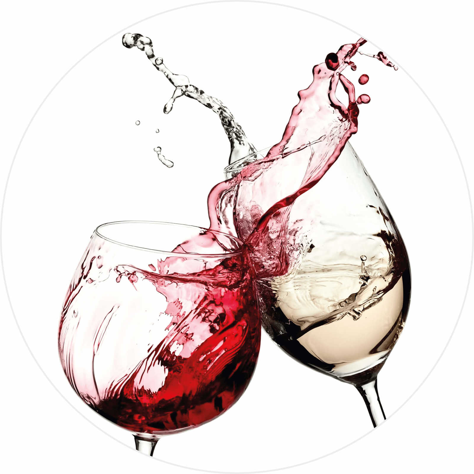 Küchen Fototapete Getränke im Glas, Wein Rot & Weiß
