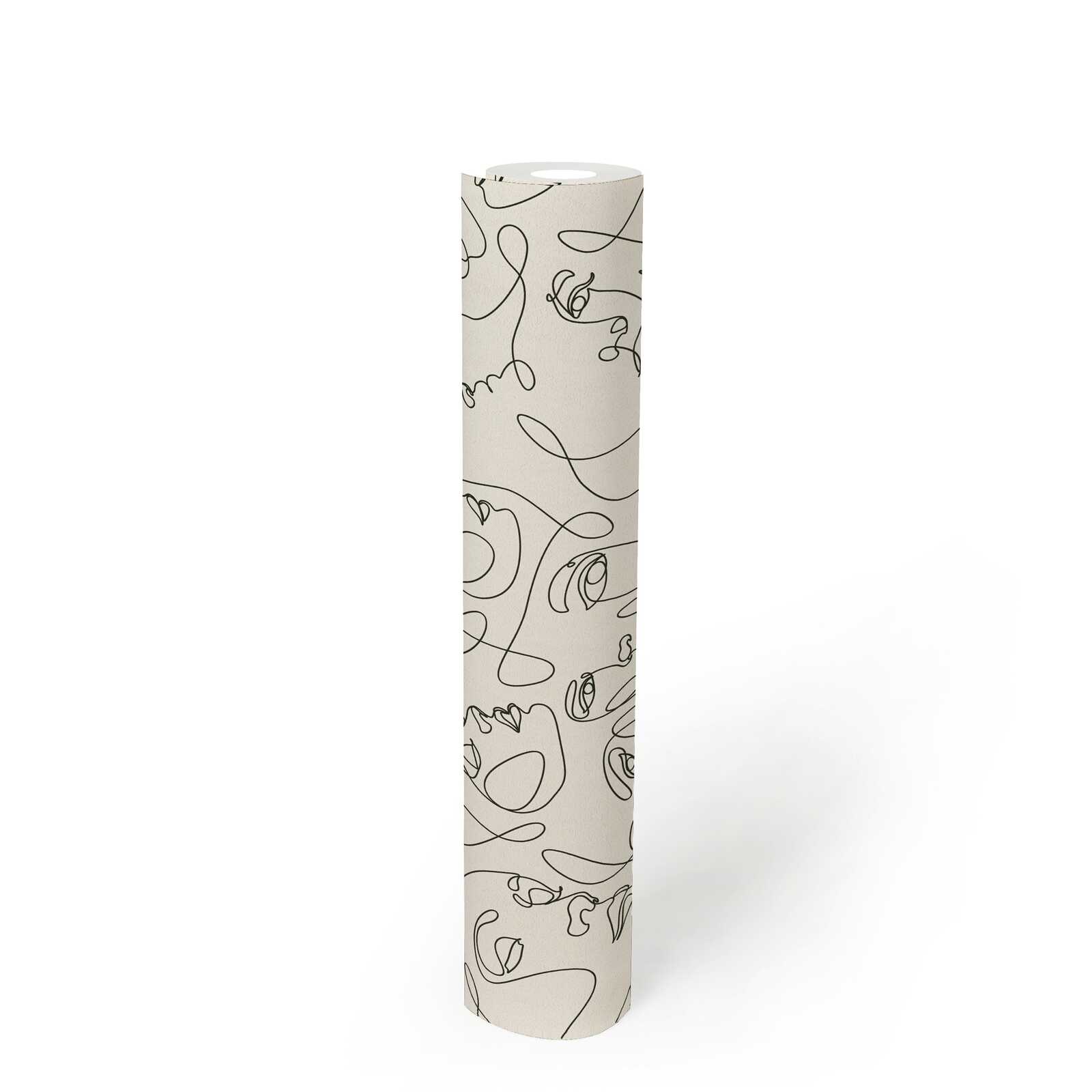 Kleberollen, Papierrolle, Kunstpapier, Schwarz-weiß Muster, Doodle-Design