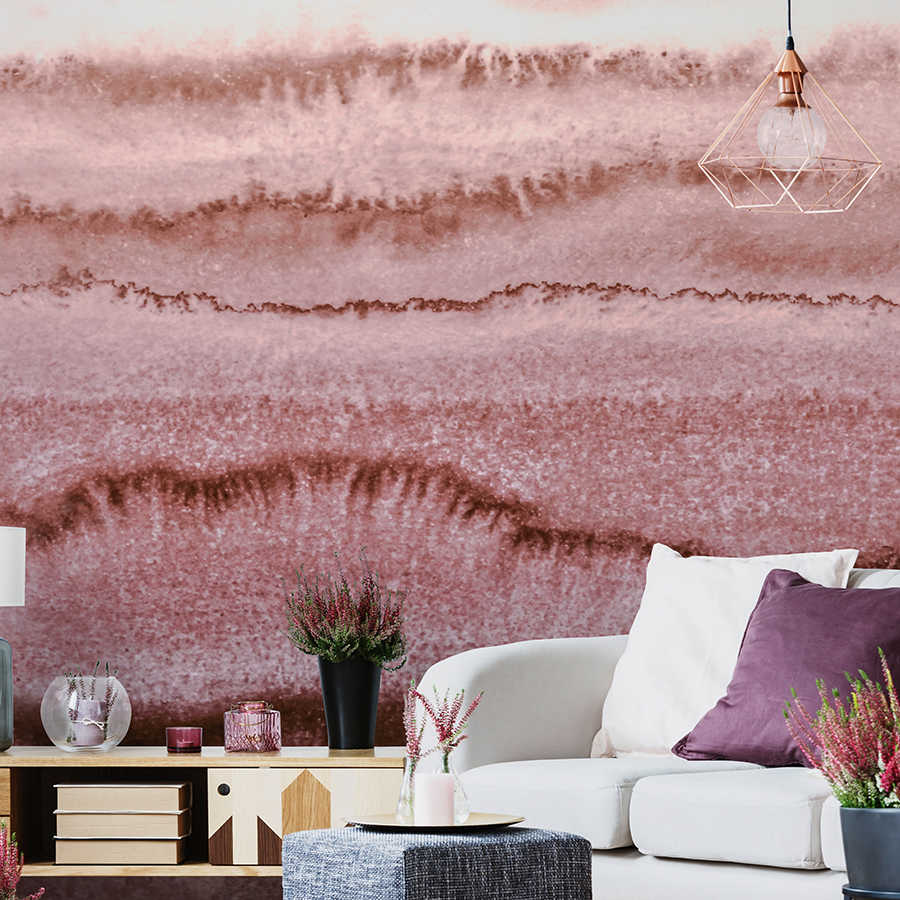         Aquarell Fototapete abstrakt mit Farbverlauf in Rosé
    