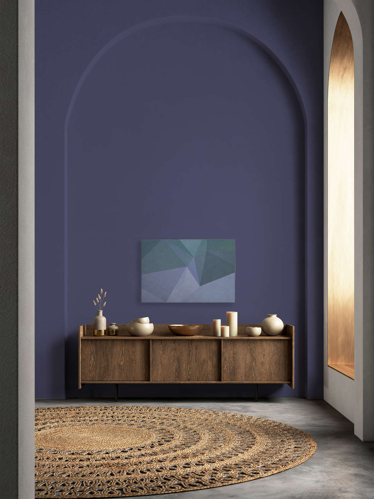 Leinwandbild 3D Optik geometrisch | blau, grün – 0,90 m x 0,60 m