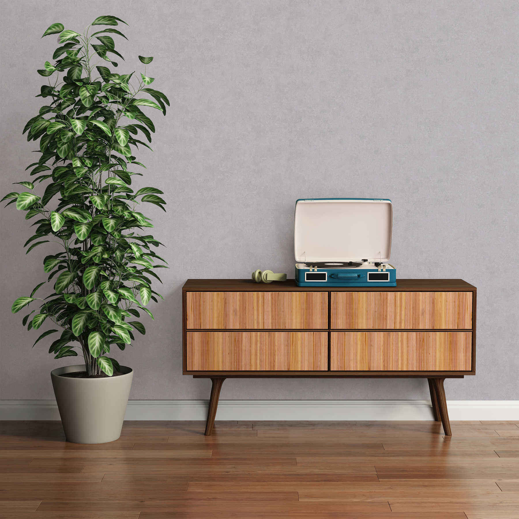             Unitapete mit Ton-in-Ton Muster im Used-Look – Grau
        