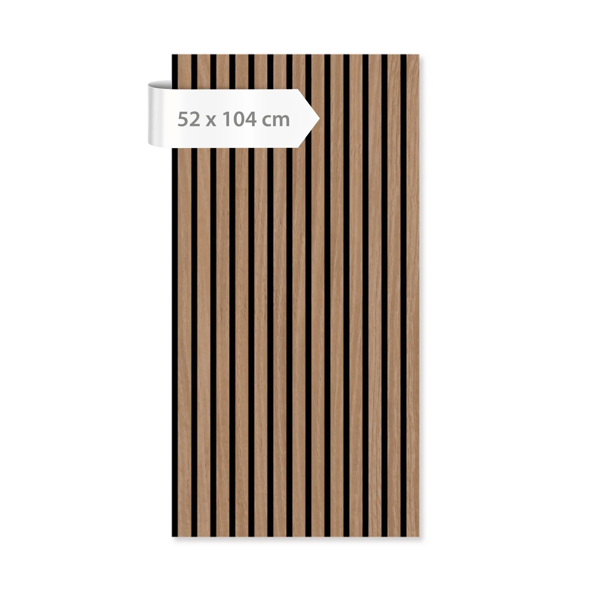 Solid wood acoustic wall panels with oak veneer, Davert Oak, 104 x 52 cm – brown