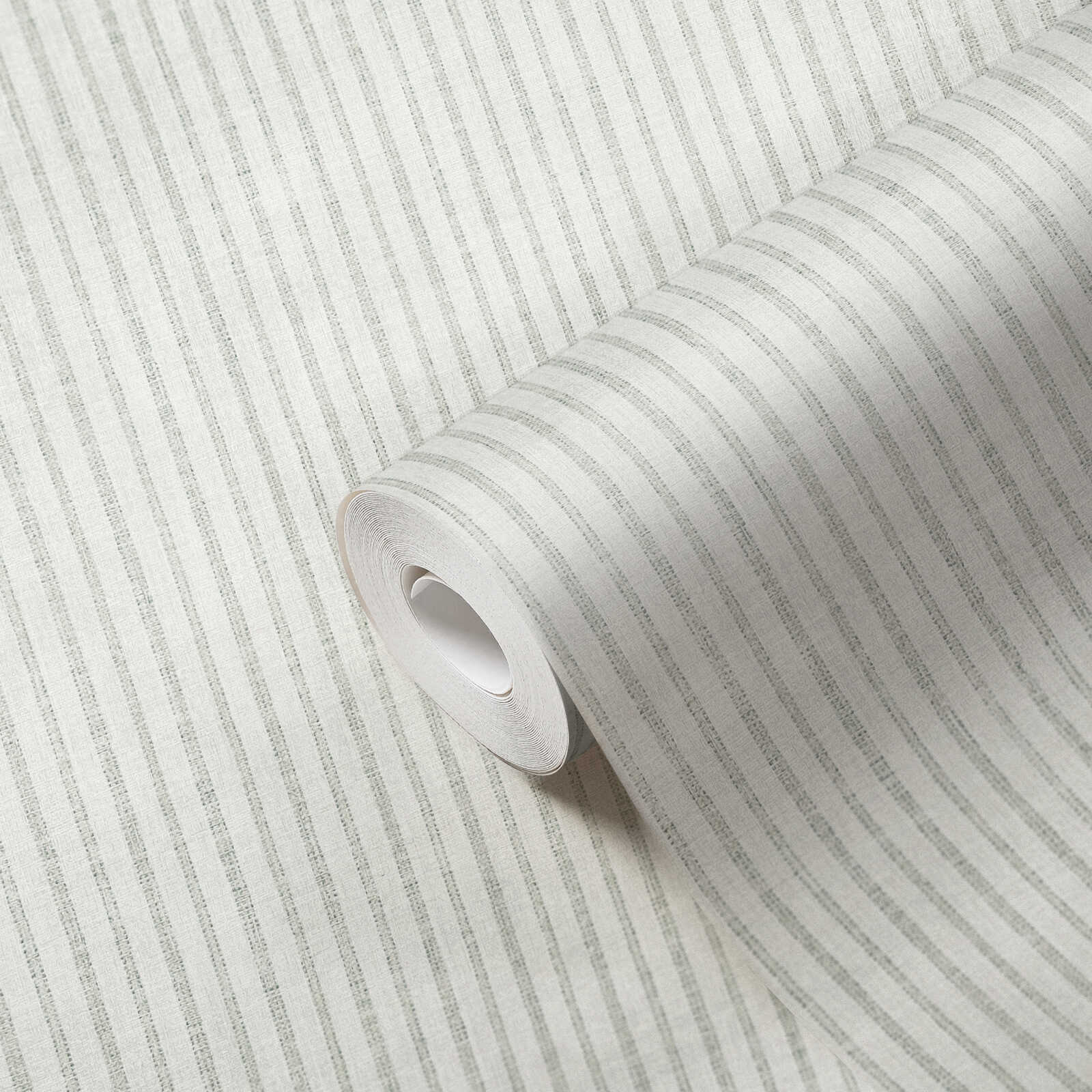 Vintage-Stil Tapete mit Streifen – Creme, Grau