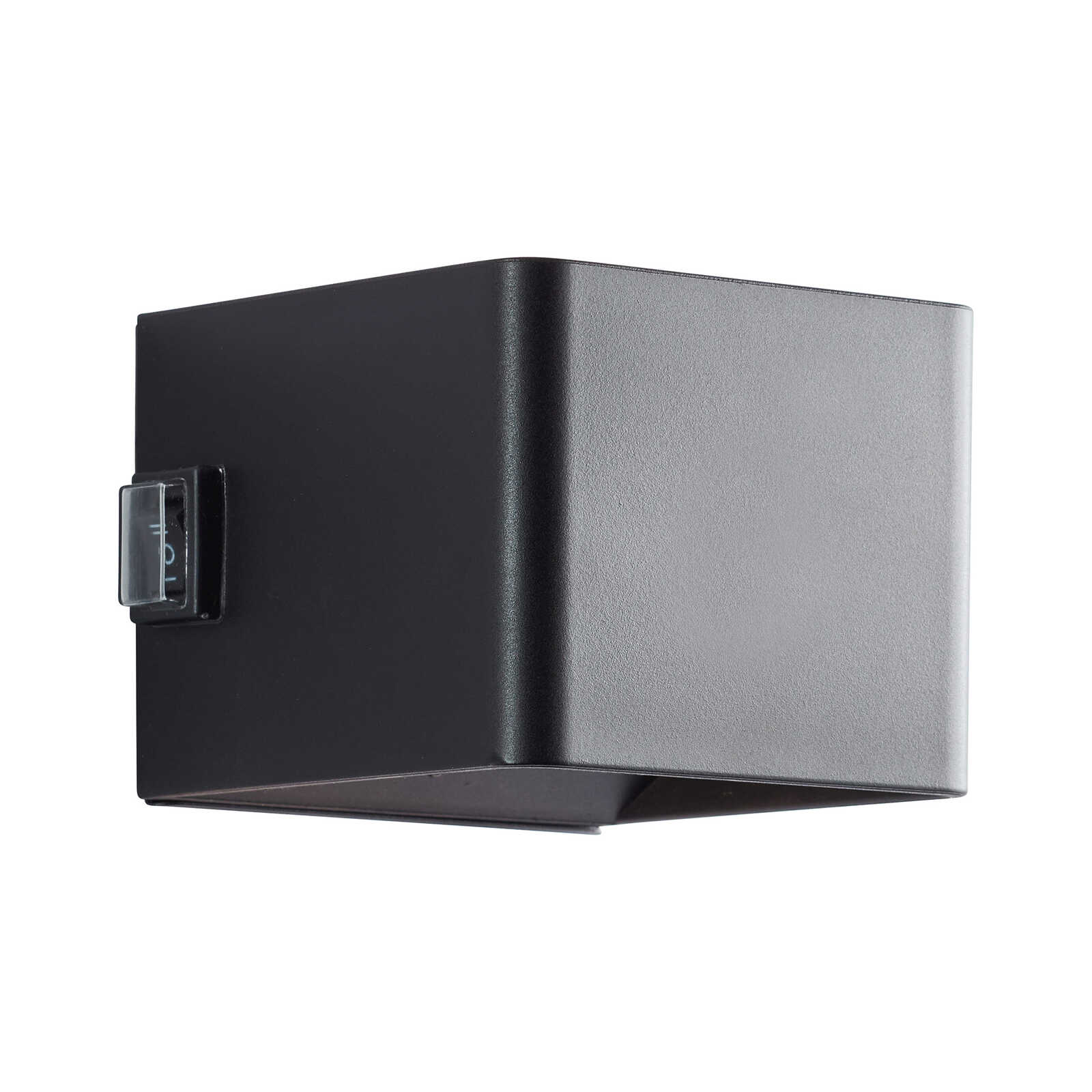         Minimalist wall light in white - Cubic design with integrated switch 10.3cm wide x 8cm high - Black
    
