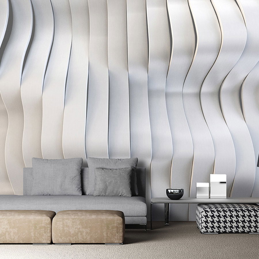         solaris 1 - papier peint en papier au design futuriste de lignes électriques - intissé premium lisse et légèrement brillant
    