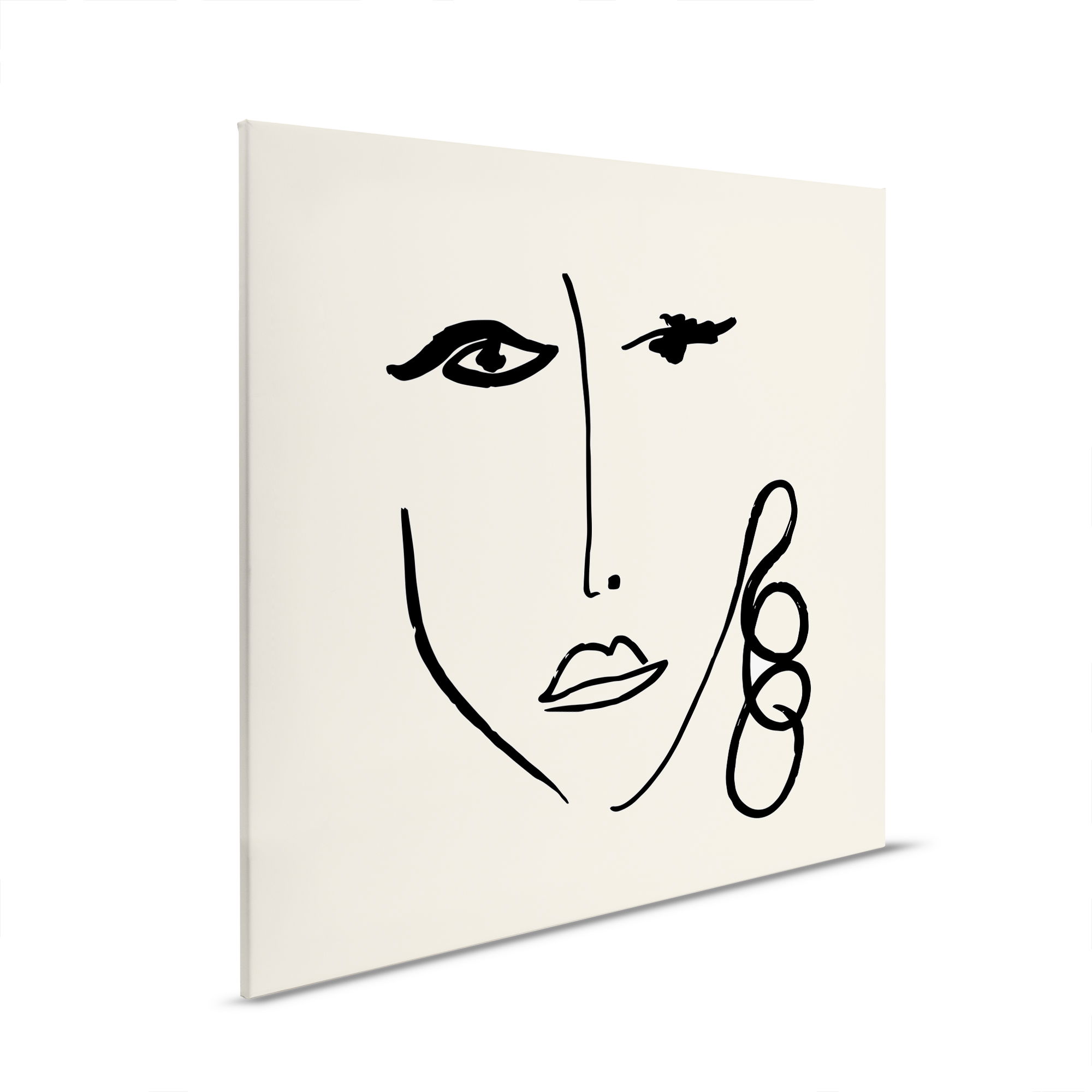         Canvas picture Face sketch with statement - Modern wall mural - 30 x 30 cm - White, Black
    