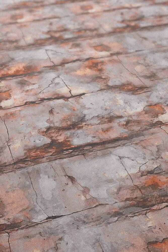             Industrielle 3D Backsteinoptik Vliestapete im Urban-Style – Orange, Grau
        