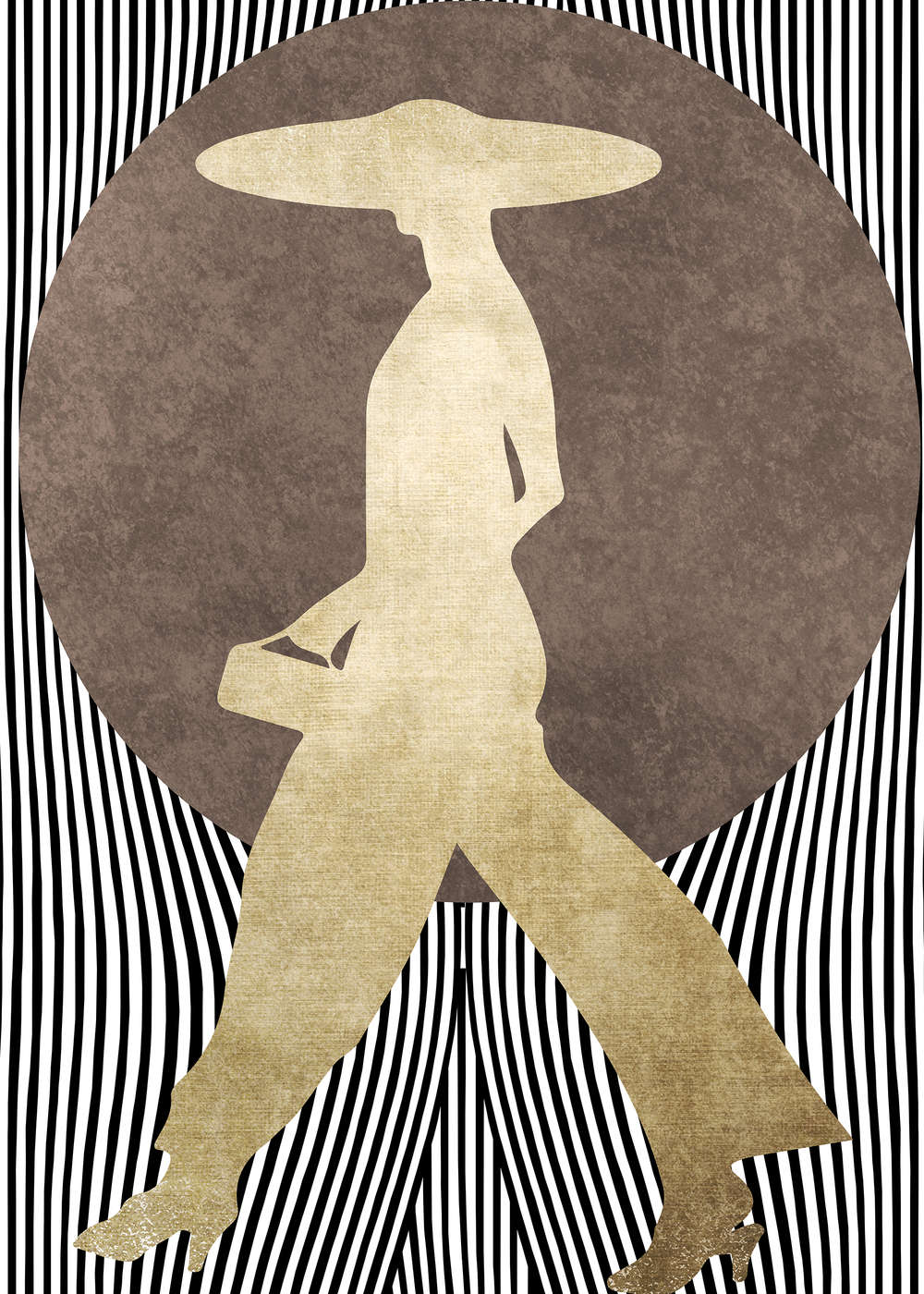 Photo wallpaper woman with fashion design &amp; gold effect