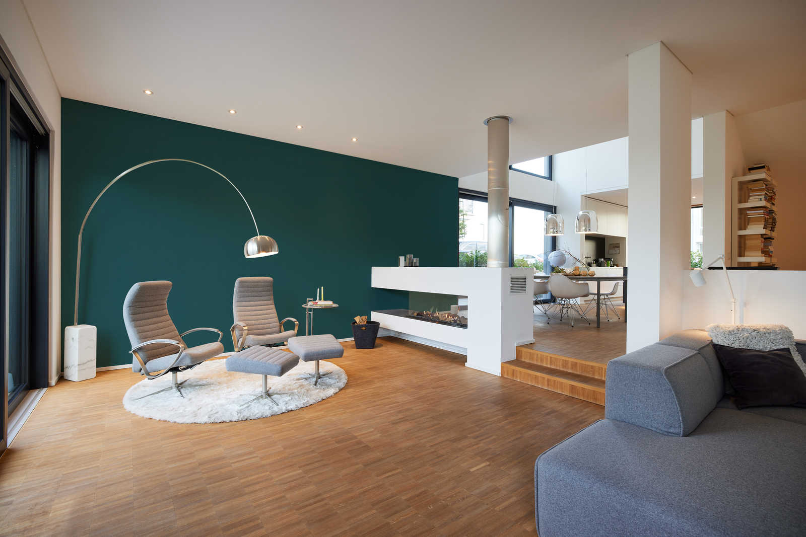             Petrol Tapete Unifarben mit Leinenstruktur – Blau, Grün
        