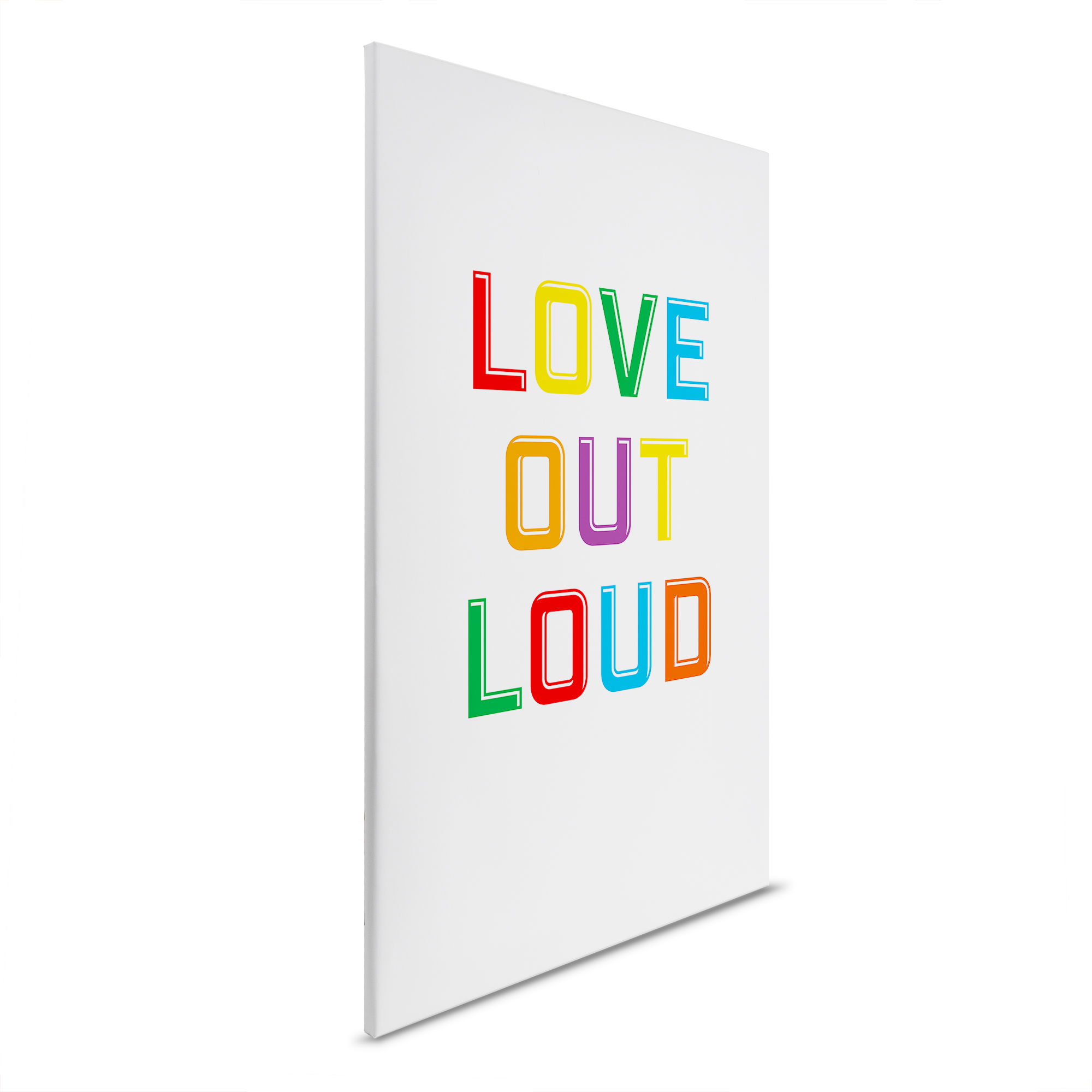         Love Out Loud - Message coloré sur toile - 30 x 45 cm - Blanc, Multicolore
    