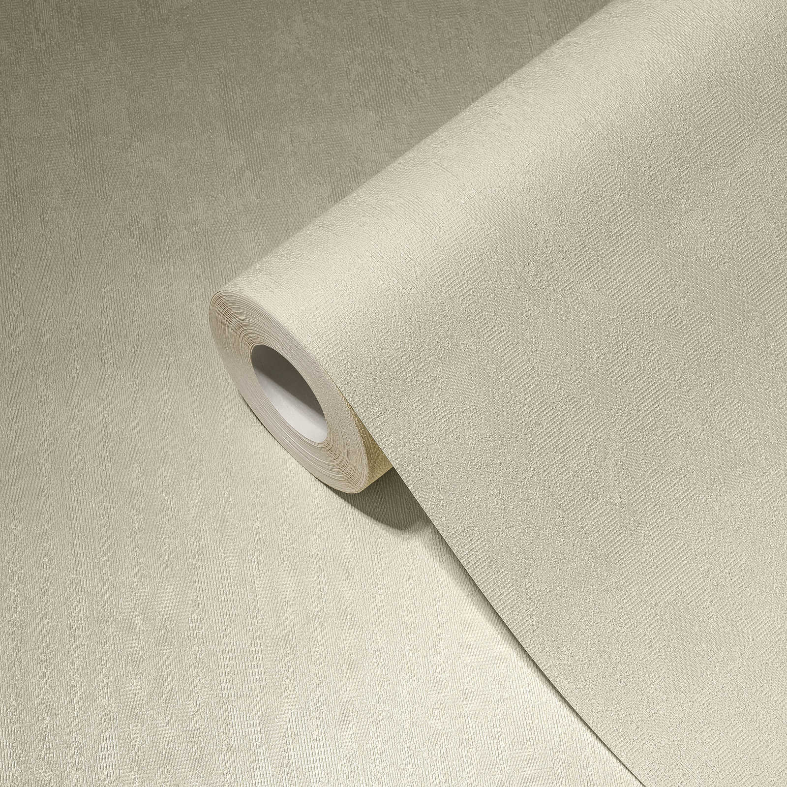         Non-woven wallpaper cream-white plain with textured surface
    