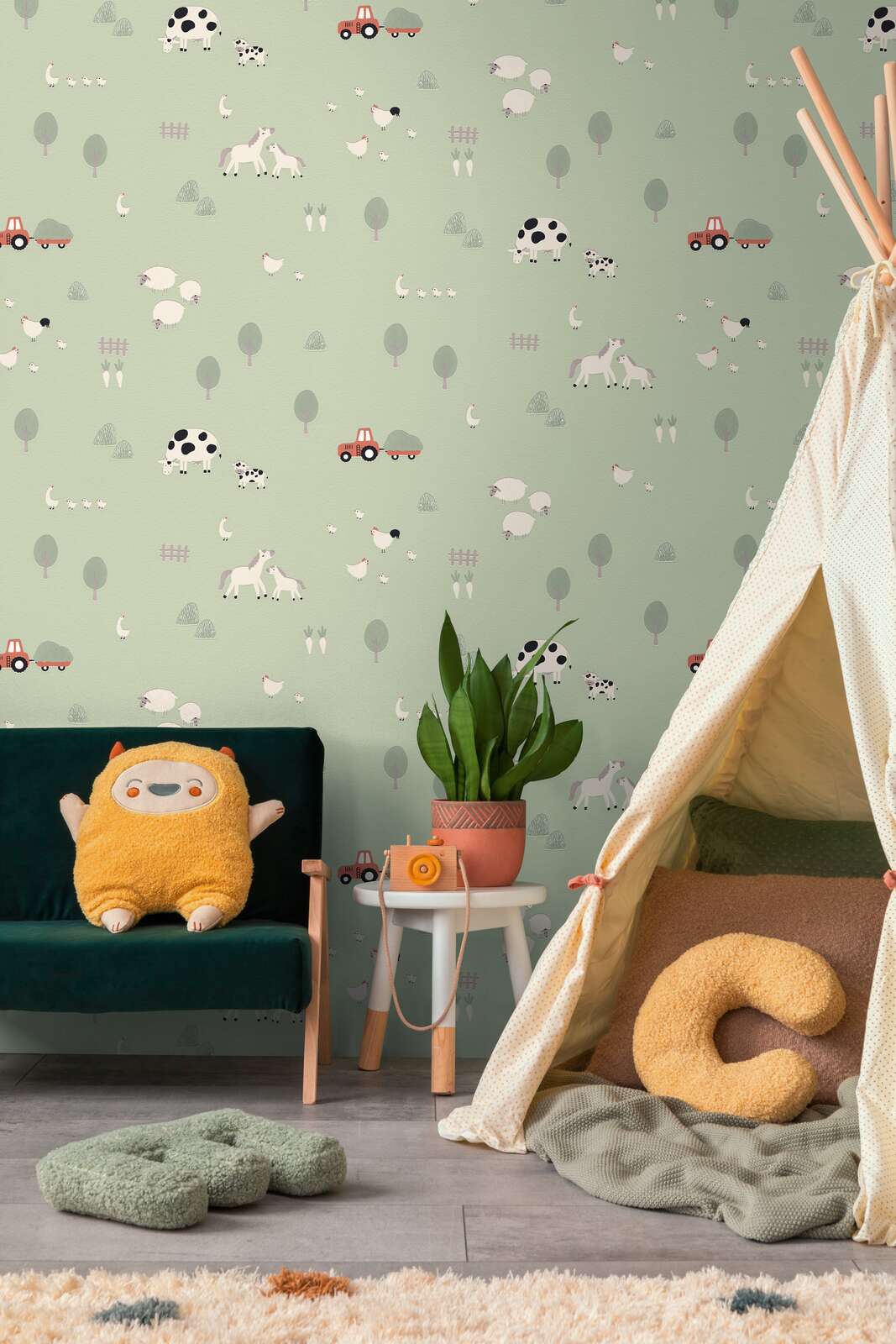 Kinderzimmer, Wandtapete, Motivtiere, Fernse, Kuscheldecke