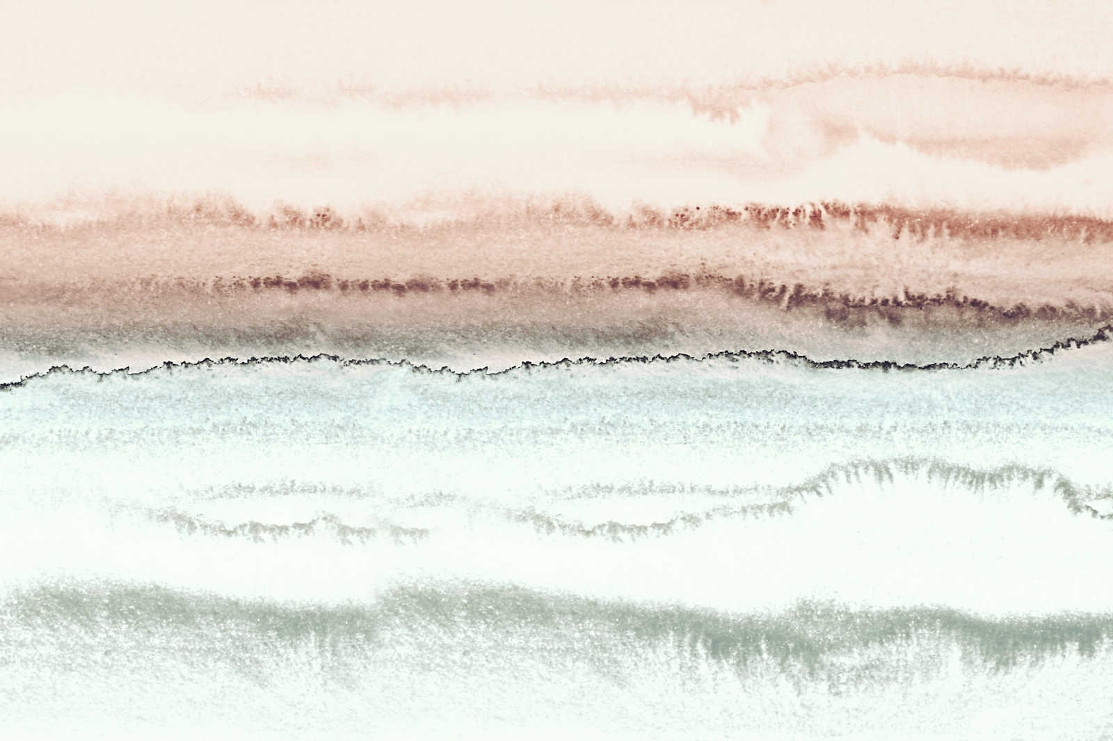 Aquarell Leinwandbild mit abstrakter Landschaft &amp; Farbverlauf – 0,90 m x 0,60 m