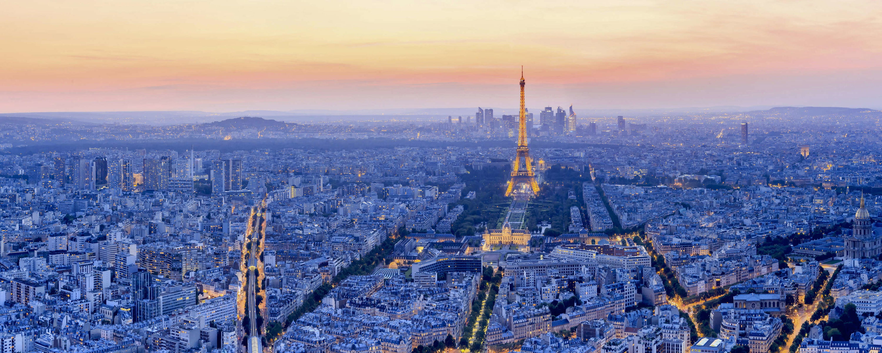city, paris skyline, eiffel tower, urban landscape, dusk lighting