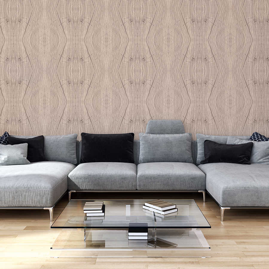         Papier peint graphique avec motif kaléidoscope Beige sur intissé lisse Premium
    