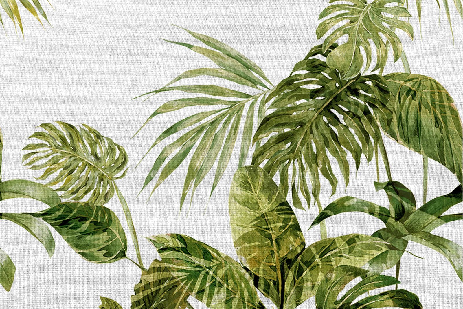 Tropical Canvas Painting Monstera Leaves - Watercolour Style | DD124907