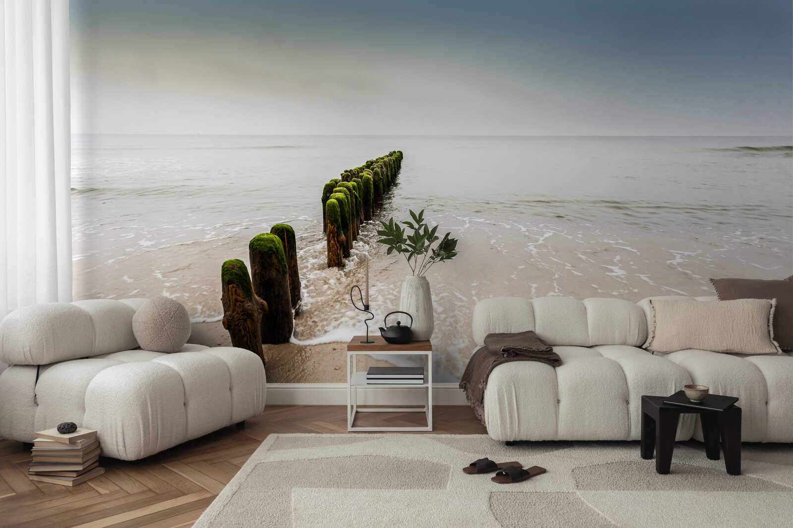 wandbild, bodennahe welle?, see?, pier, moos