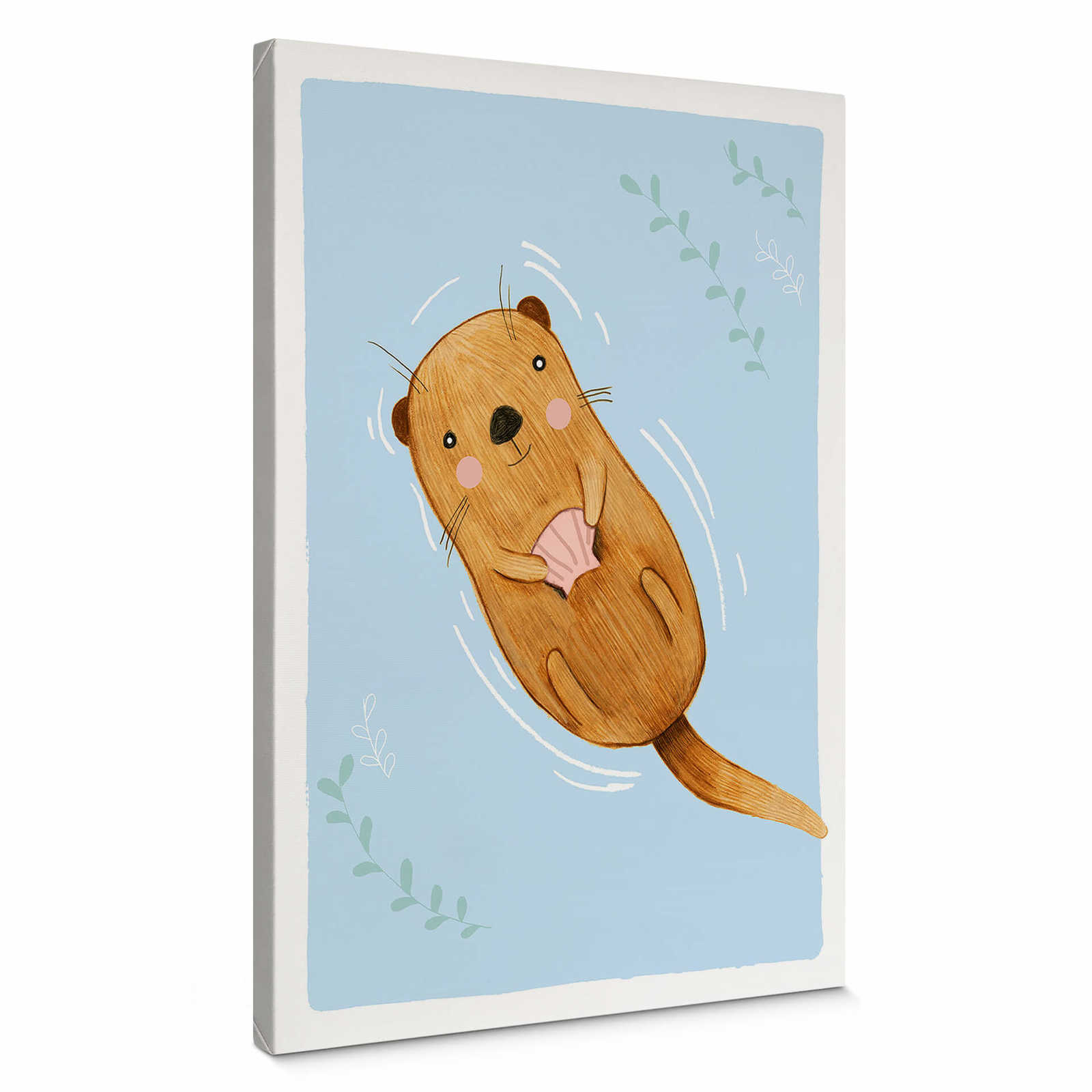         Loske Leinwandbild Kinder liegender Otter – 0,50 m x 0,70 m
    