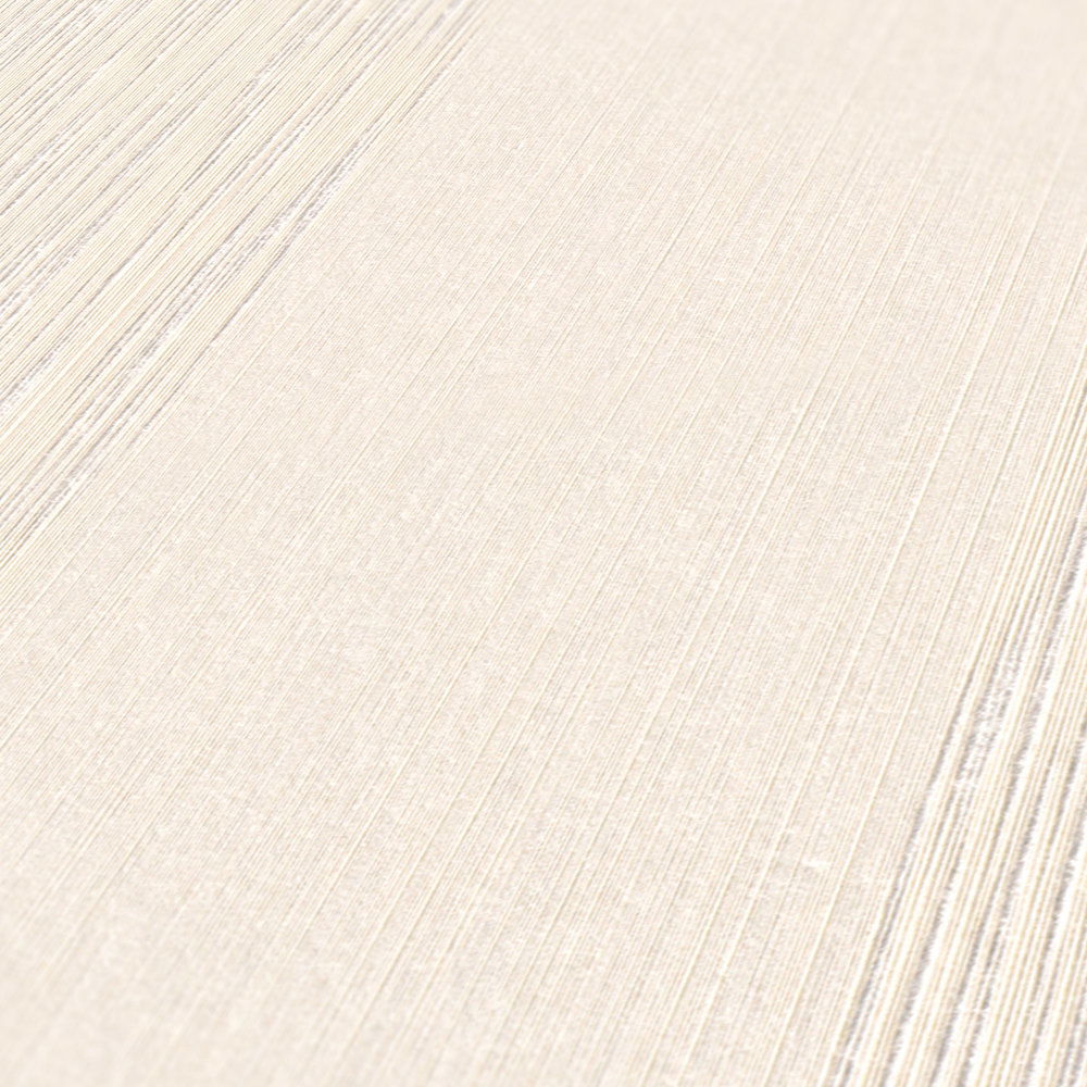             Tapete mit floralem Ornament Muster & Struktureffekt – Creme
        