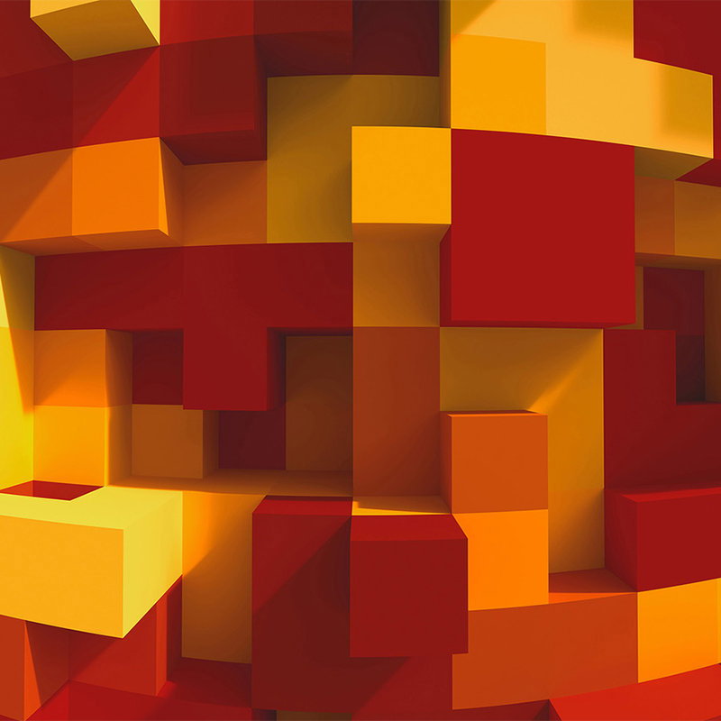 würfel, kubus, geometrisch, orange, rot