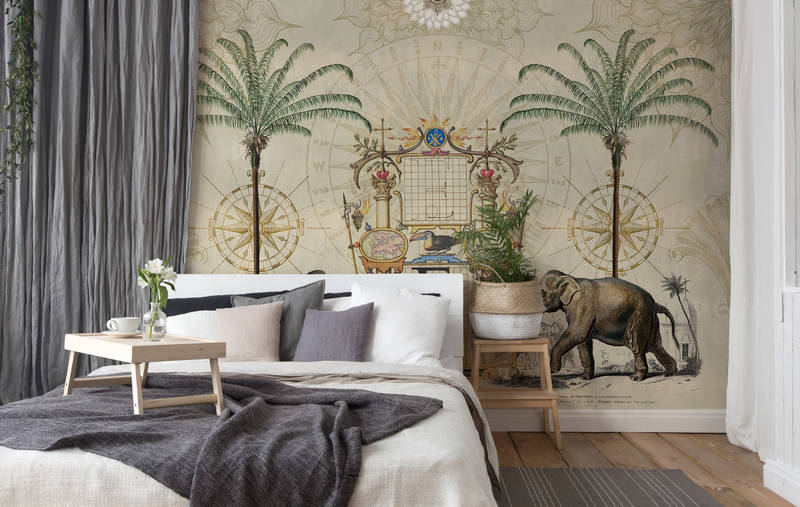 Wandtapete, Schlafzimmer, Tapetenmotiv, tropisches Motiv, Tageslicht