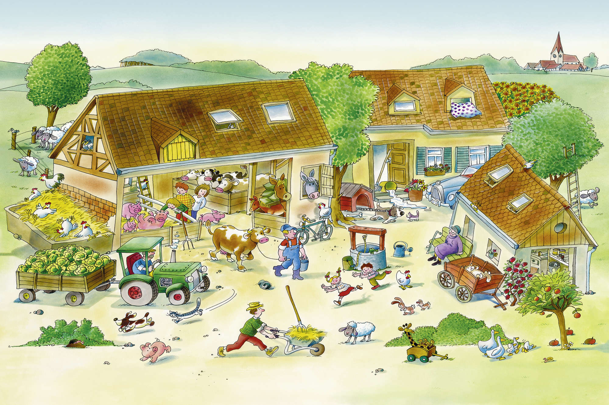 Bauernhof, Hof, Hühnerstall, Tiere, Landwirtschaft