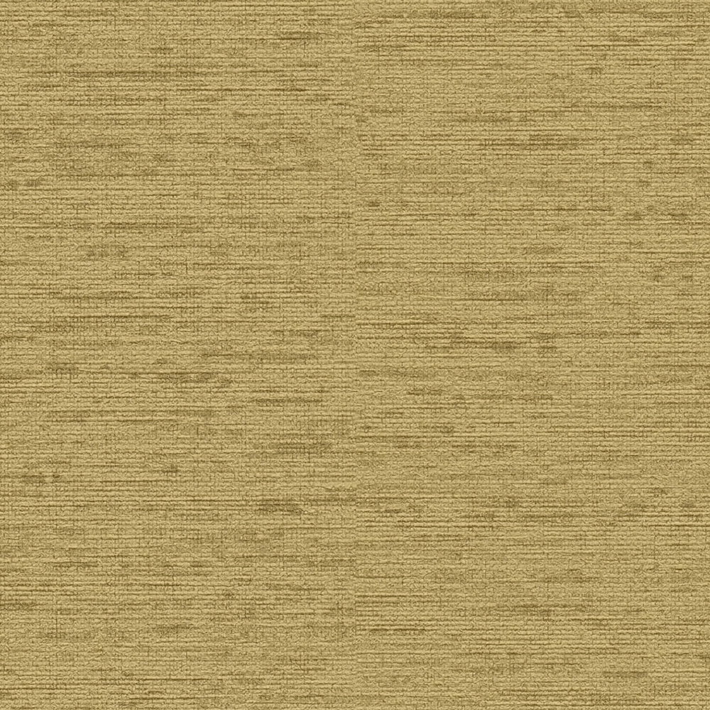Einfarbige Tapete in Textil-Optik mit leichter Struktur, matt – Goldbraun, Gelb
