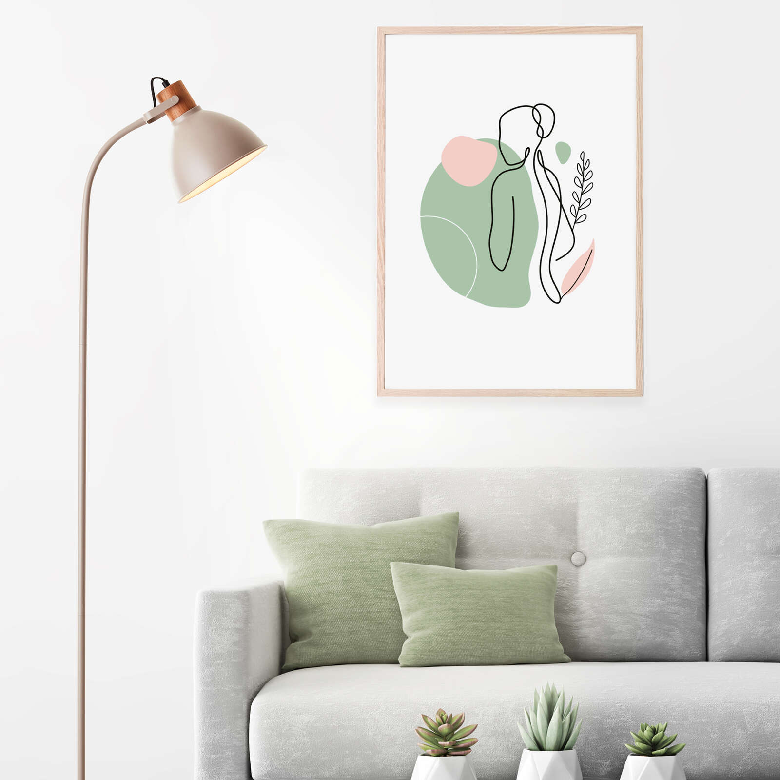             Stehleuchte aus Holz - Franziska 8 – Grau
        