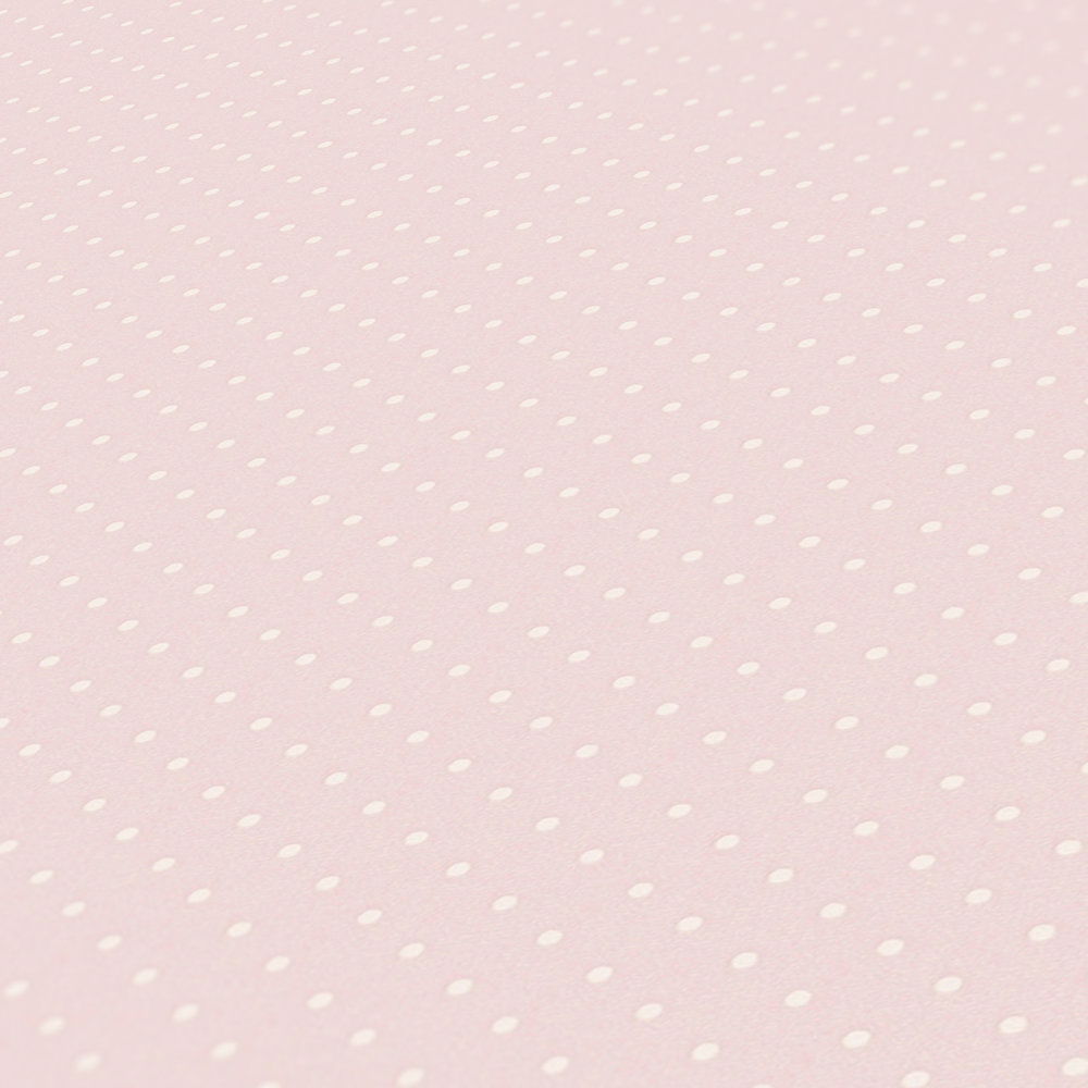 Tapete im Landhausstil mit kleinen Punkten – Rosa, Weiß
