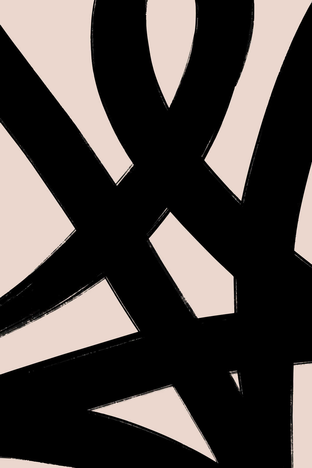             Leinwandbild Moderne Kunst - Verschlungene Formen in Schwarz-Weiß – 30 x 45 cm - Creme, Schwarz
        