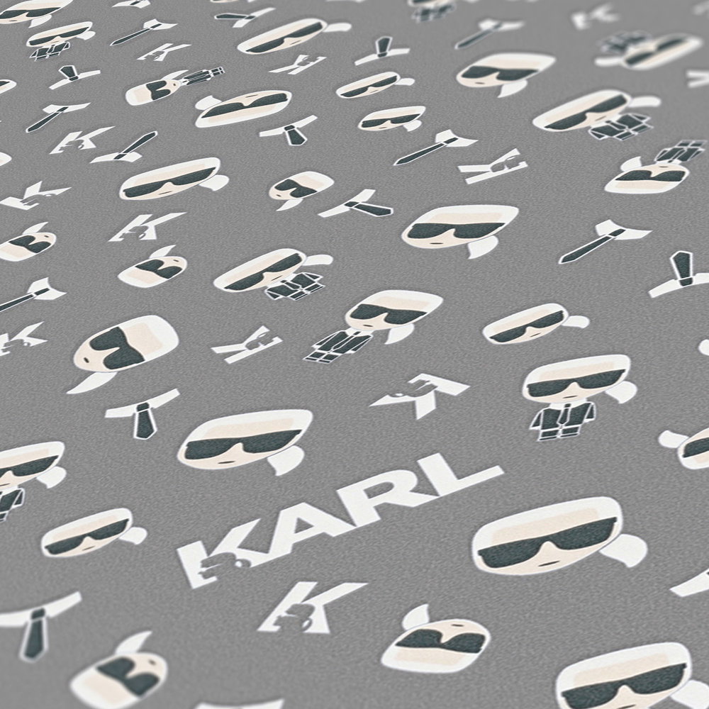             Karl LAGERFELD Mustertapete Charakter Karl – Grau
        