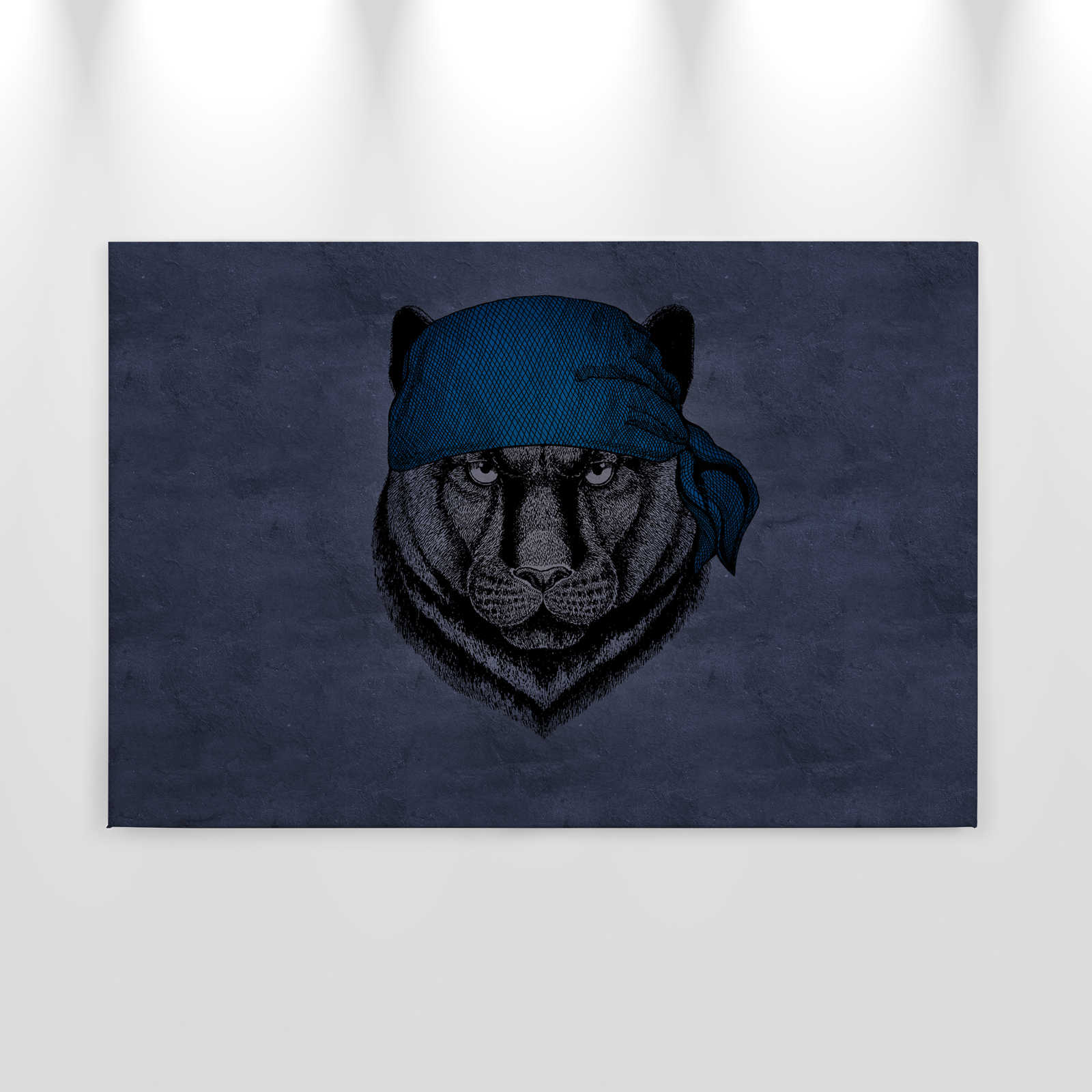            Leinwandbild Panther im Piraten-Look – 0,90 m x 0,60 m
        
