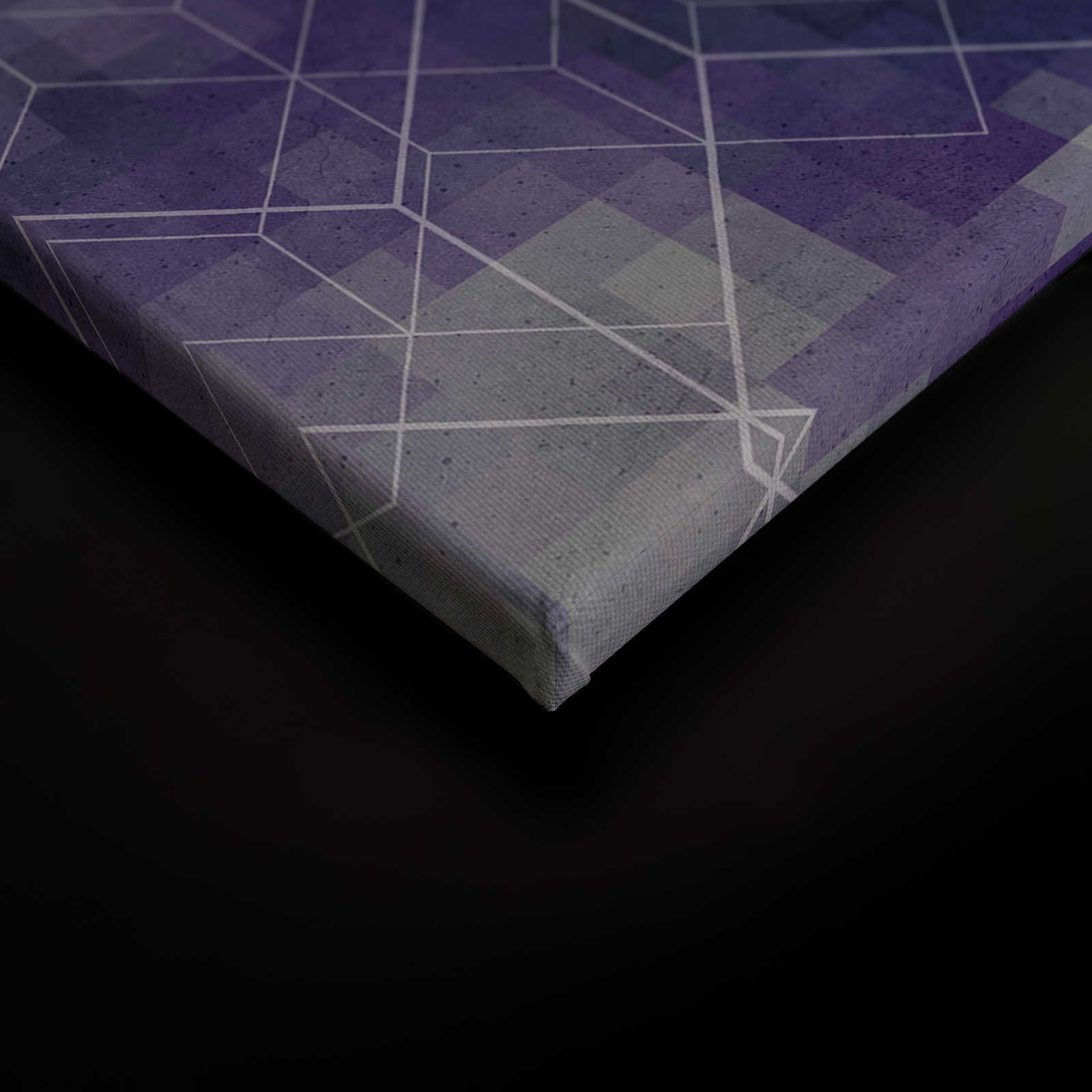 Leinwandbild Farbe-Wolken &amp; Linienmuster | blau, grün, grau – 0,90 m x 0,60 m