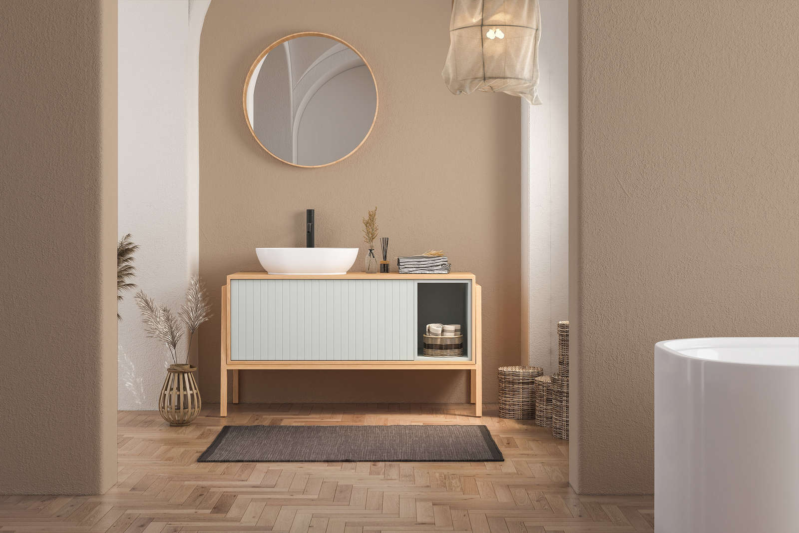 Premium Wandfarbe wohnliches Hellbeige »Modern Mud« NW716 – 1 Liter