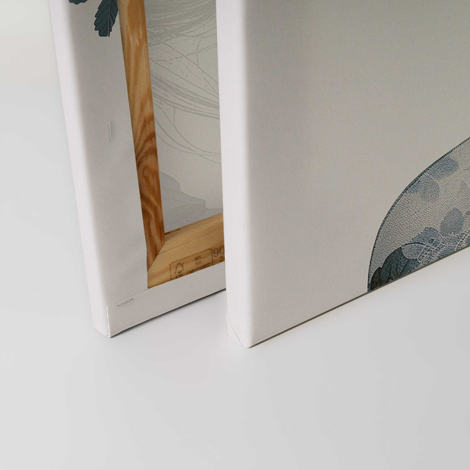             Leinwandbild Blumenportrait - Eleganz in Blau und Schwarz – 40 x 50 cm - Blau, Grau
        