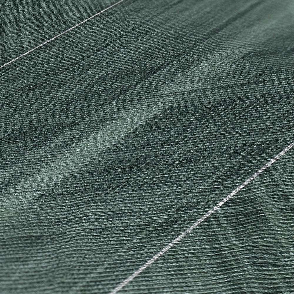             Rauten Tapete mit melierter Textiloptik – Metallic, Grün
        