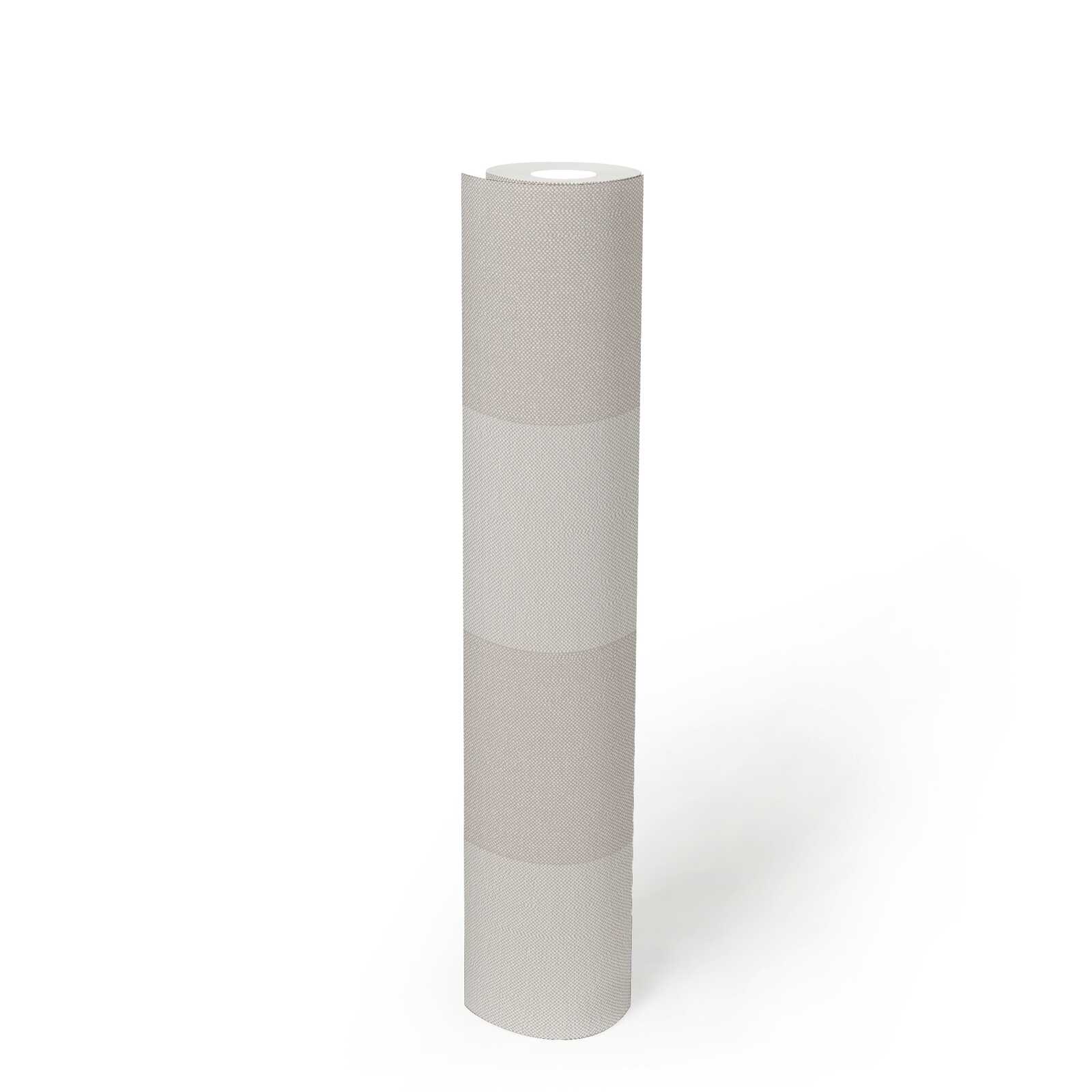 Strukturierte Vliestapete mit breiten Streifen – Creme, Beige