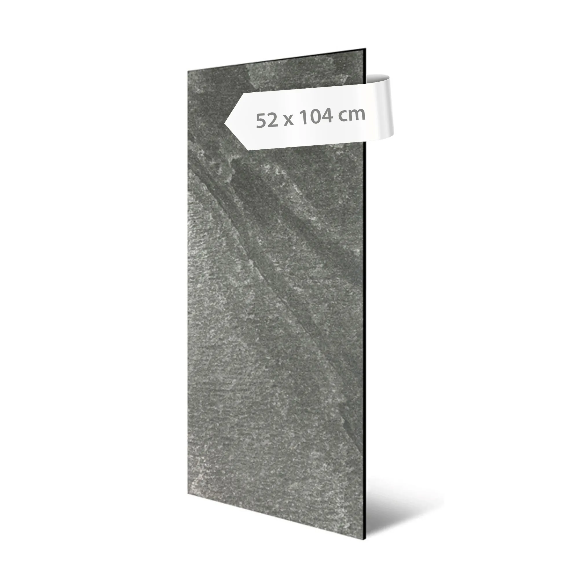 Echtstein Wandpaneele in Schieferoptik 104 x 52 cm - Anthrazit, Grau