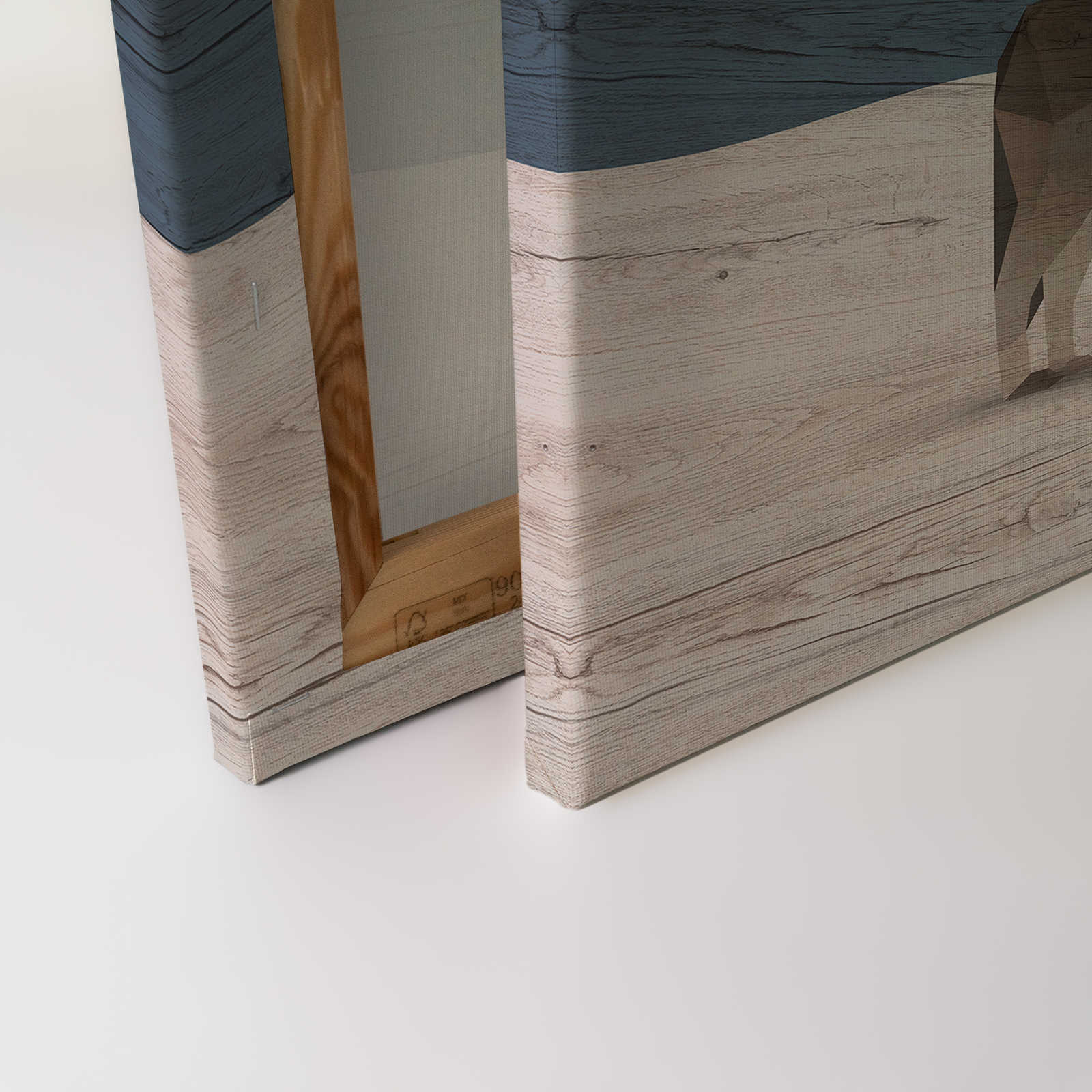             Yukon 1 - Leinwandbild Berge & Hunde mit Holzstruktur – 0,90 m x 0,60 m
        