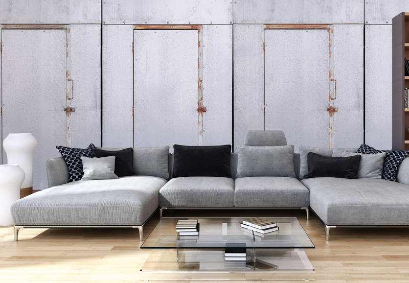 Sofa, Sesselgruppe, Grau, Stoff, Couchtisch