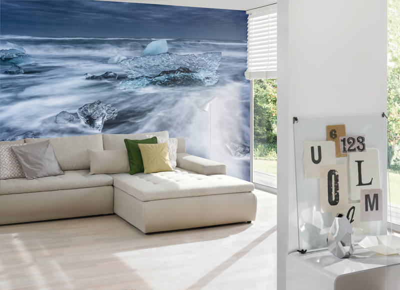 Wohnzimmer, Sofa, Wandtattoo Meer, Lampe, Dekoration