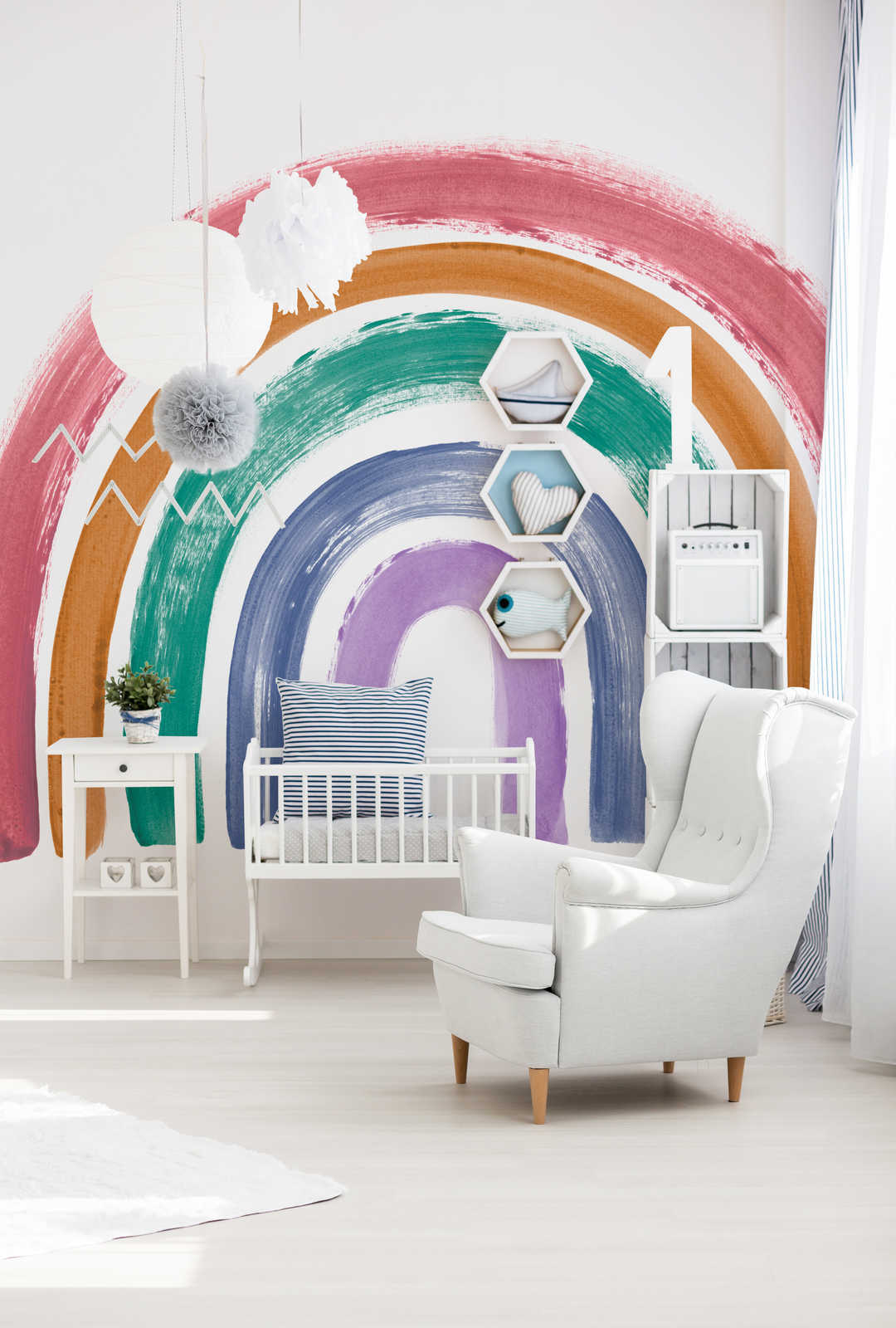         Papier peint arc-en-ciel aux couleurs rétros
    