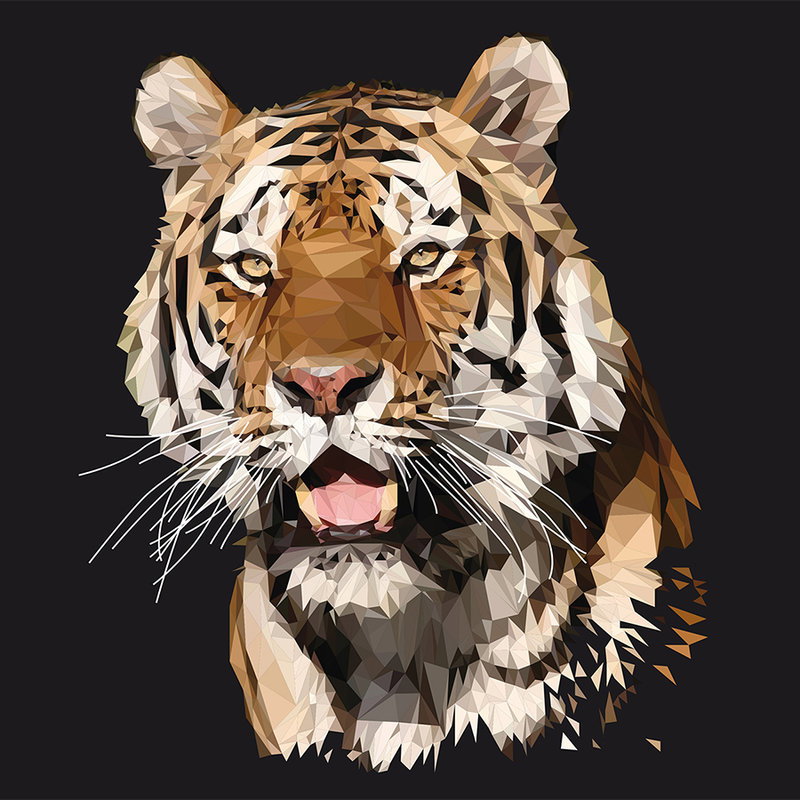 Tiger, Tiger-Porträt, Geometrischer Tiger, Wildtier, Tierkunst