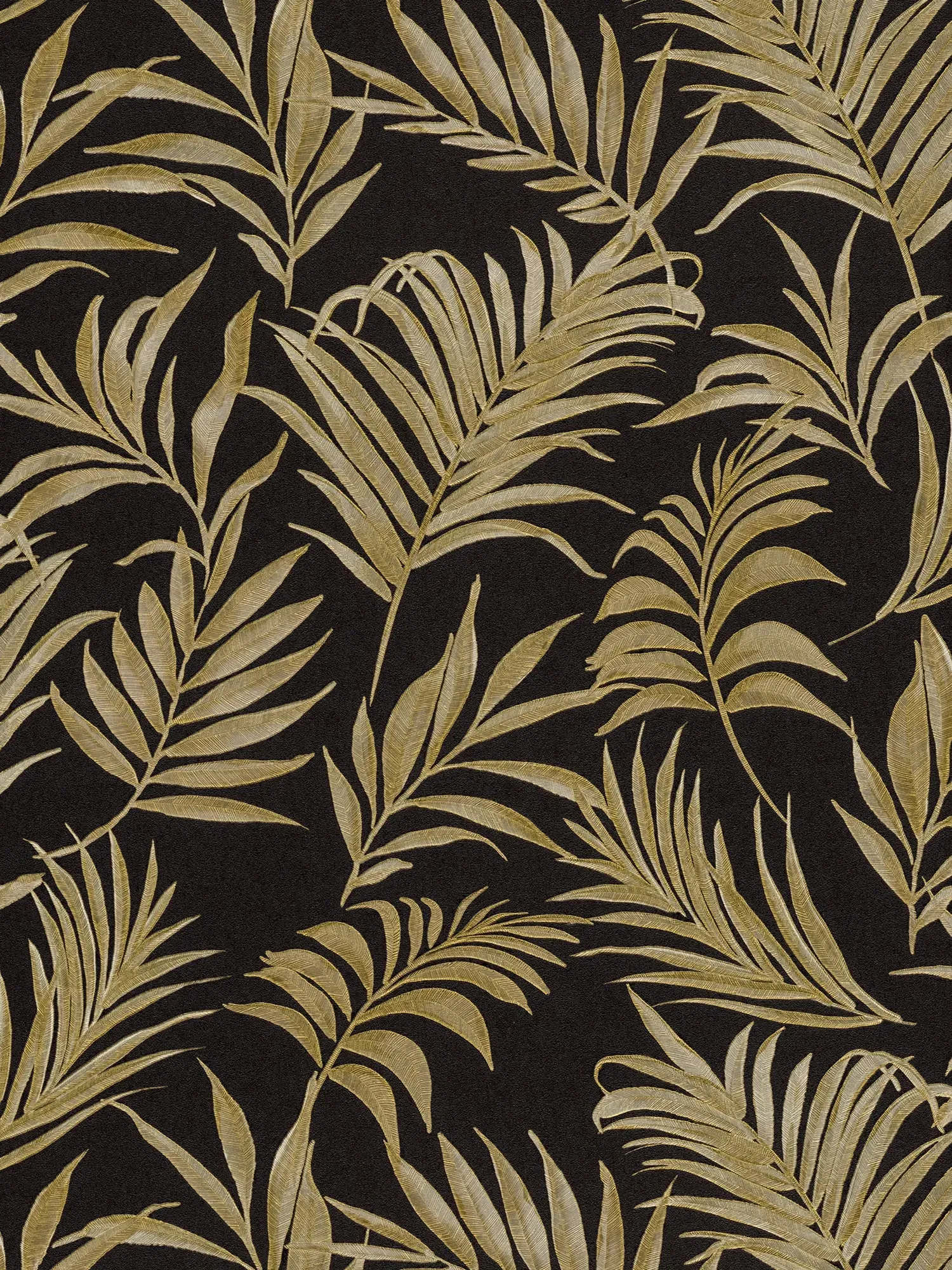         COSMOLiving - Vliesbehang met glanzend tropisch Design in zonnige warme kleuren met structuur - zwart, geel, groen
    