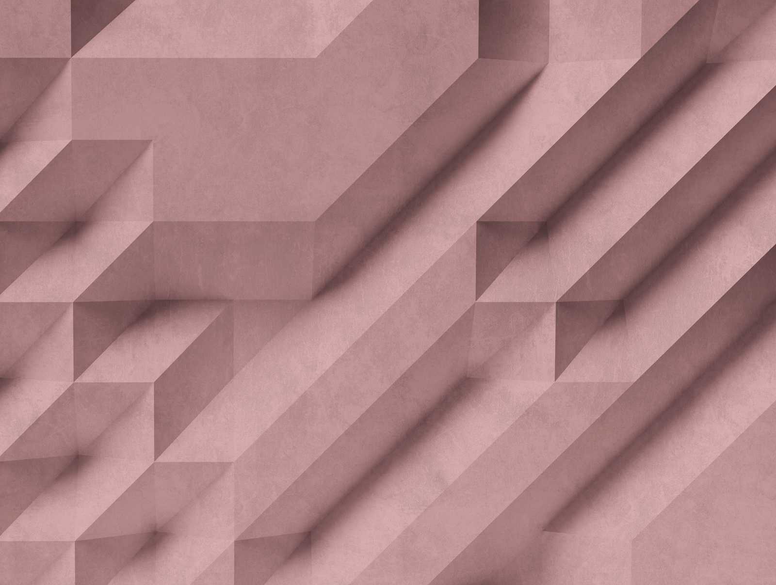 Tapeten Neuheit – 3D Motivtapete Betonoptik in Rosé
