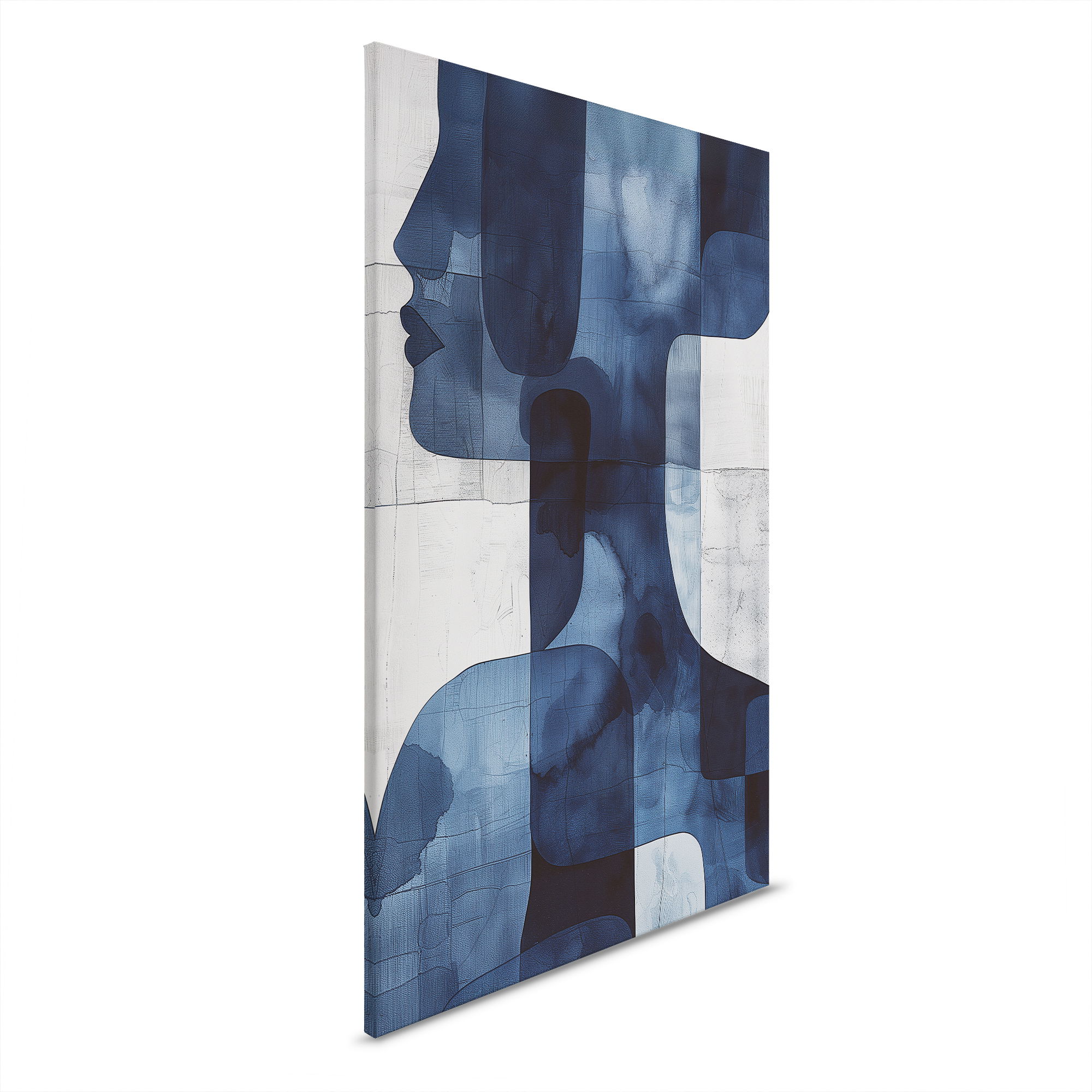         Canvas picture Artful silhouette - Blue and white in harmony - 30 x 45 cm - Blue, White
    