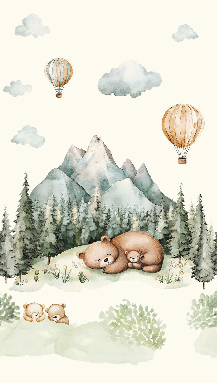 Bär, Bärenfamilie, Schneegebiet, Natur, Luftballon
