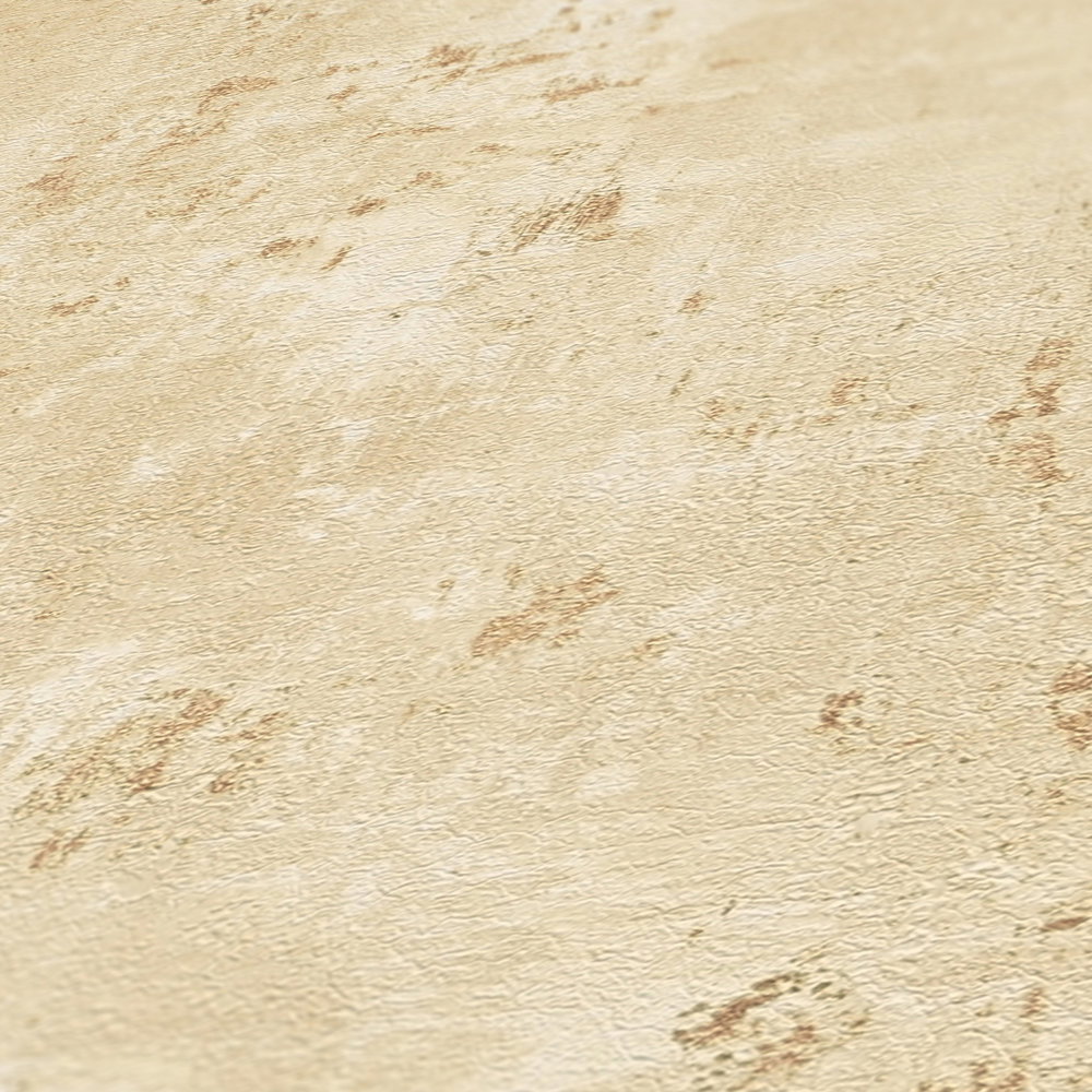 Vliestapete im Used Look mit metallischen Akzenten – Beige, Gold
