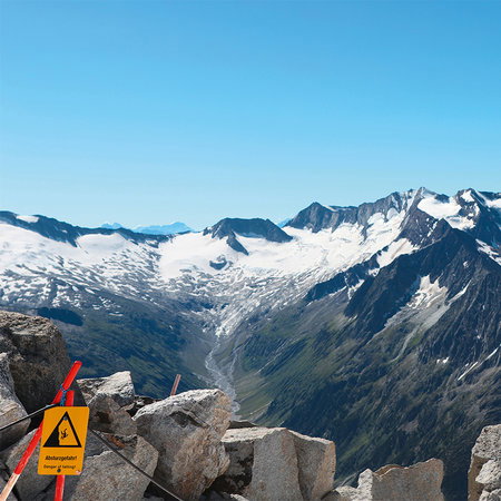 mountains, snow, rocks, ridge, sign