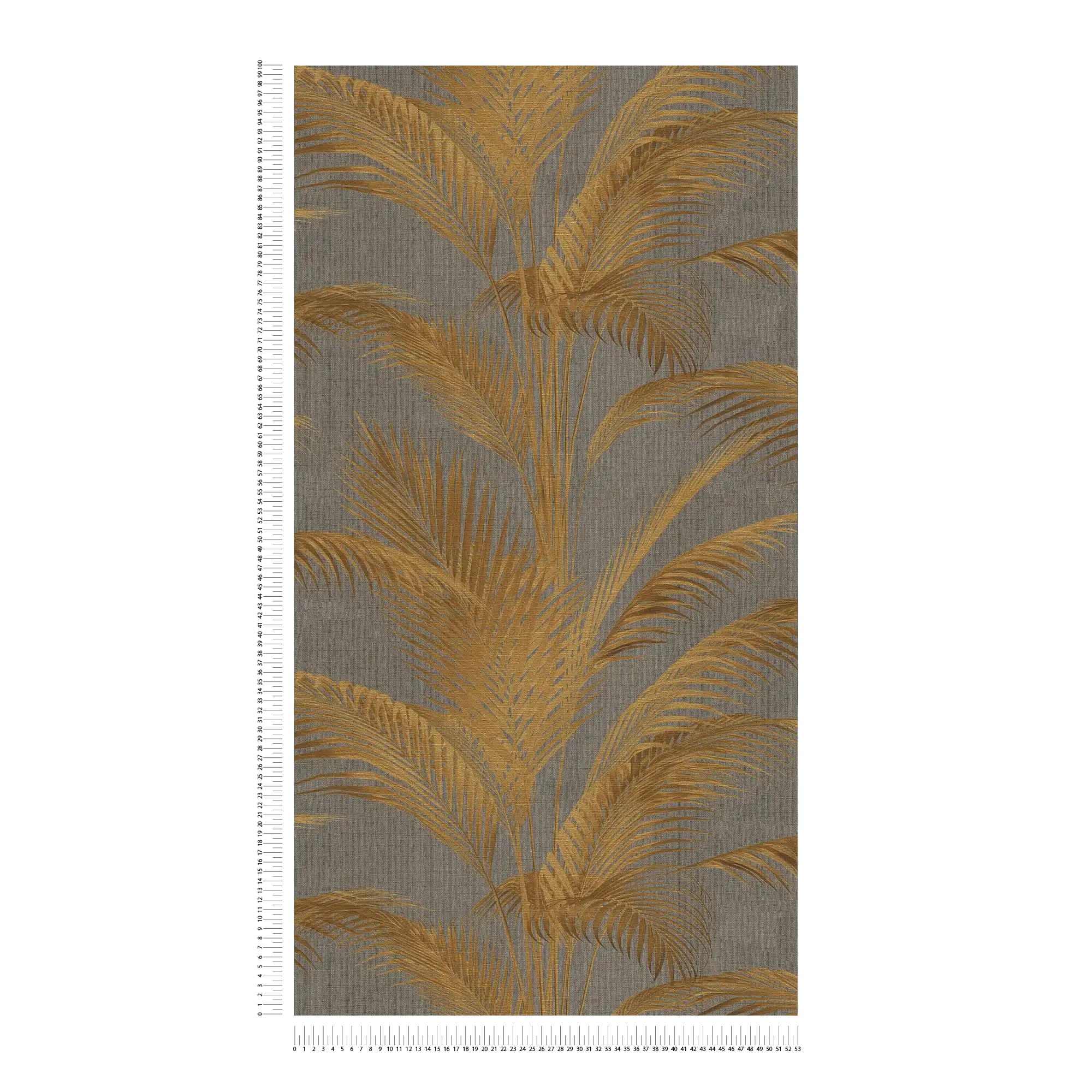 MICHALSKY Vliestapete mit Palmenblättern und goldenen Akzenten – Grau, Gold, Metallic